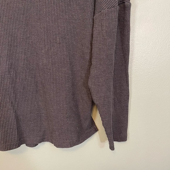 Lunya Good In Bed Women's Gray Waffle Knit Long Sleeve Henley Sweater Size XS - Picture 5 of 8